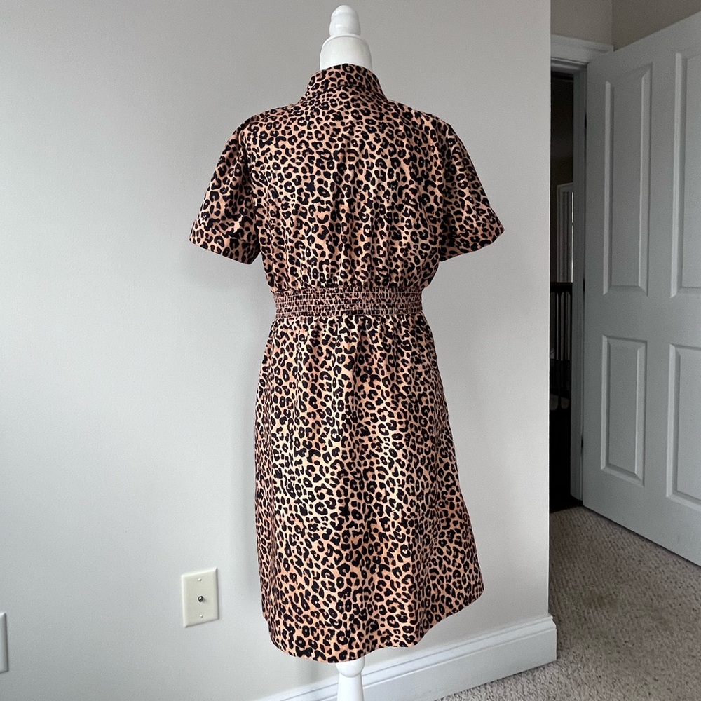 Talbots Leopard Print Cotton Dress with Concealed Side Zip and Pockets - Picture 8 of 8